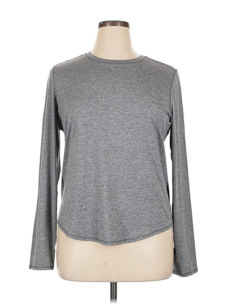 Pre-owned Crz Yoga Long Sleeve T-shirt In Gray