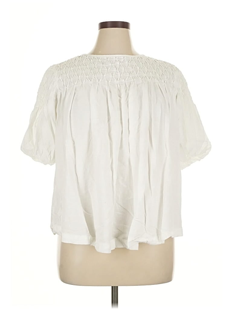 Pre-owned Fp One Short Sleeve Blouse In White