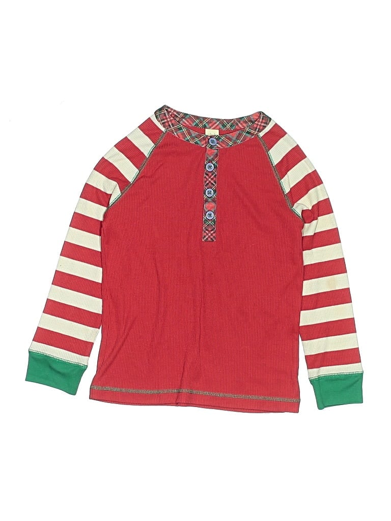 Pre-owned Matilda Jane Kids' Long Sleeve Henley Shirt In Red