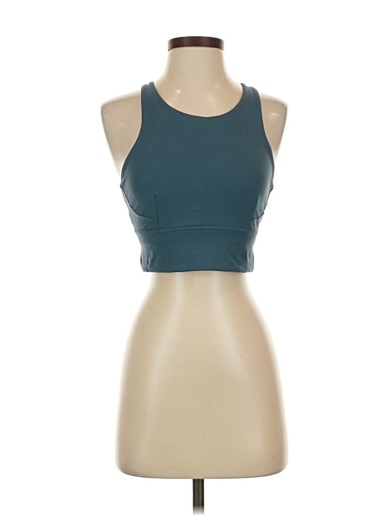 Pre-owned Colorfulkoala Tank Top Teal Halter Neckline Tops In Blue