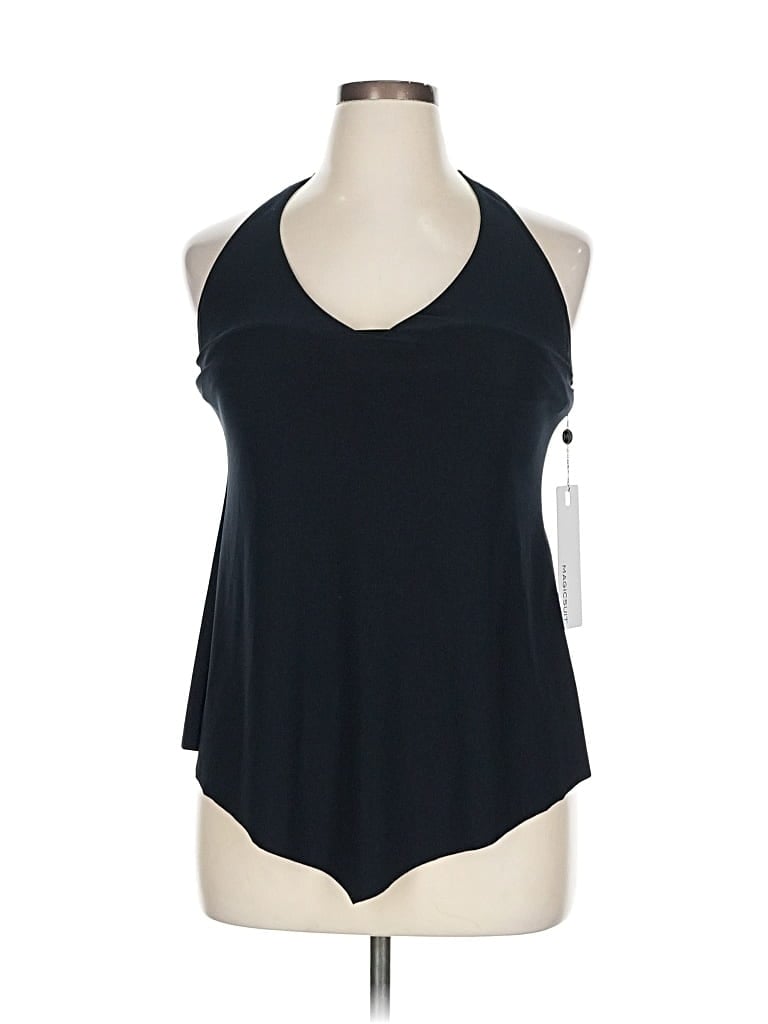 Pre-owned Magicsuit Tank Top Black Halter Neckline Tops