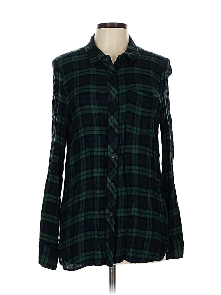 Pre-owned Melloday Long Sleeve Button Down Shirt In Green