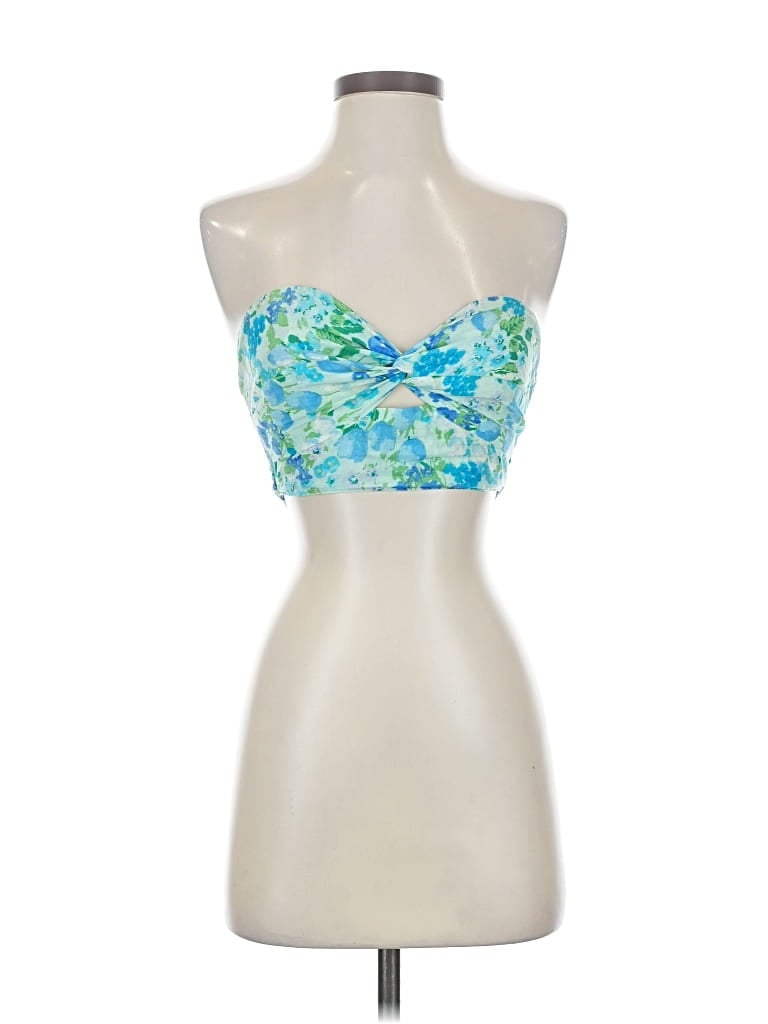 Pre-owned Sky To Moon Tube Top Blue Strapless Neckline Tops