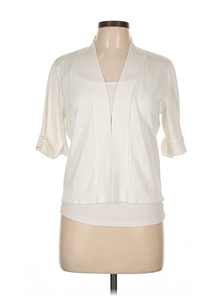 89th & Madison Cardigan Sweater In White