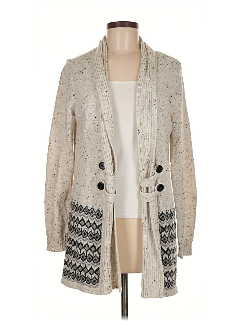 Pre-owned Fortune + Ivy Cardigan Sweater In White