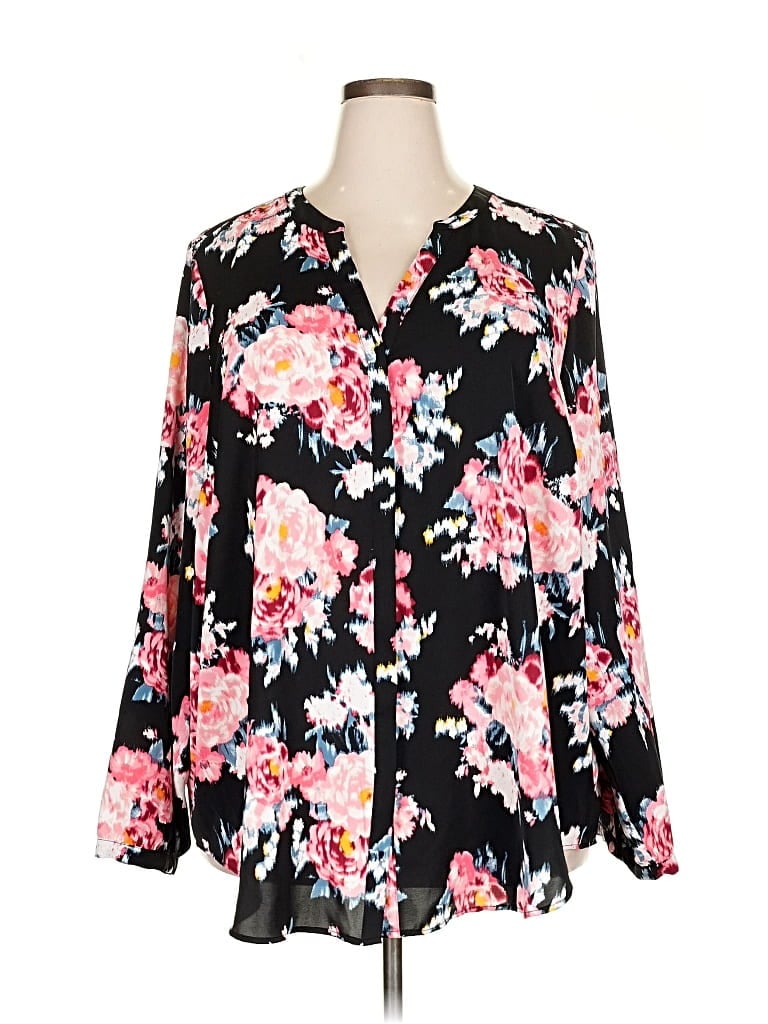 Pre-owned Torrid 3/4 Sleeve Blouse In Black