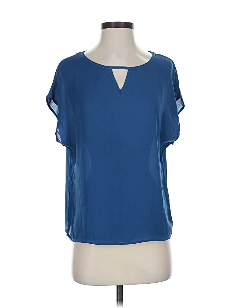 Pre-owned Shein Short Sleeve Blouse In Blue
