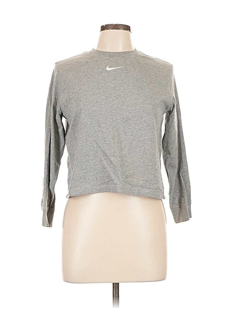 Pre-owned Nike 3/4 Sleeve T-shirt In Gray