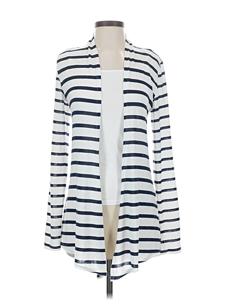 Pre-owned Mix By 41 Hawthorn Cardigan Sweater In White