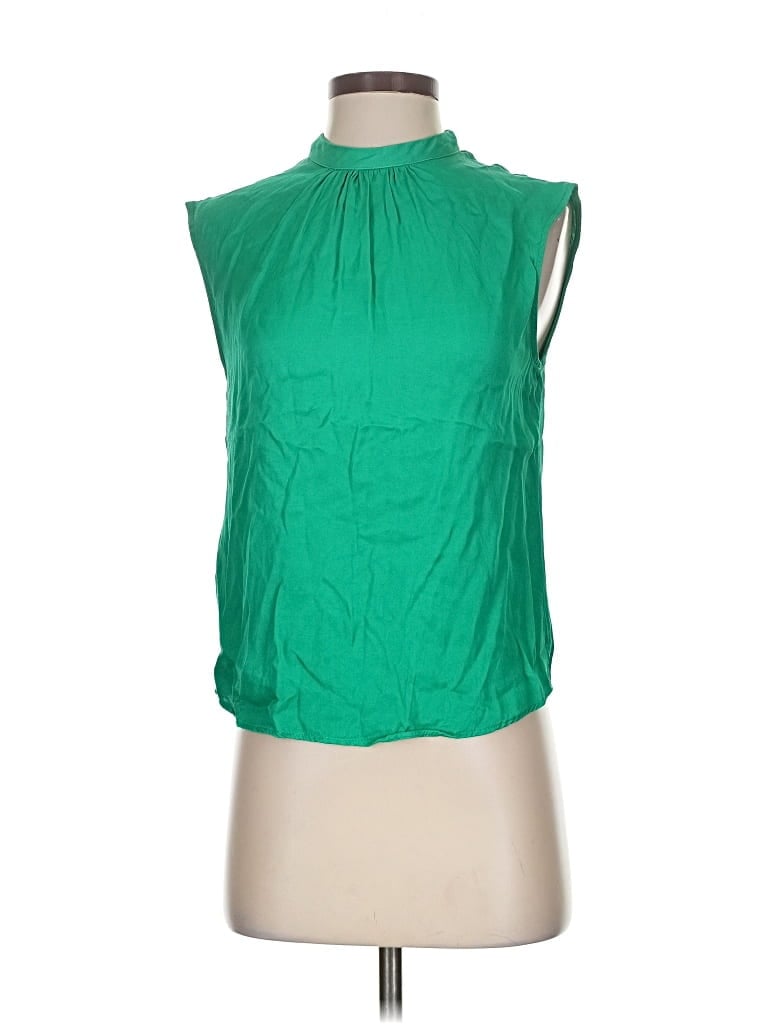 Pre-owned Mng Sleeveless Blouse In Green