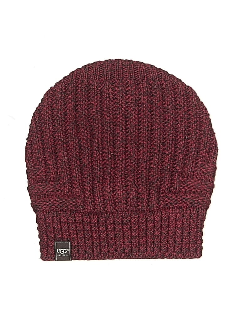 Pre-owned Ugg Beanie Hat In Burgundy