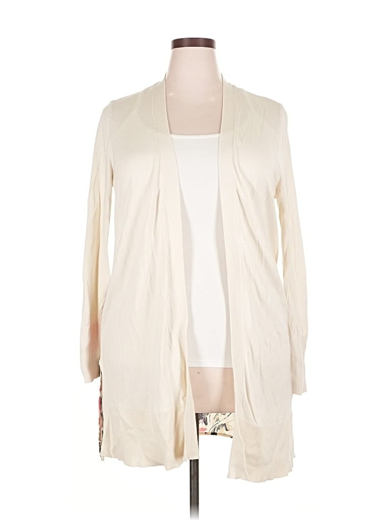 Pre-owned Dana Buchman Cardigan Sweater In White