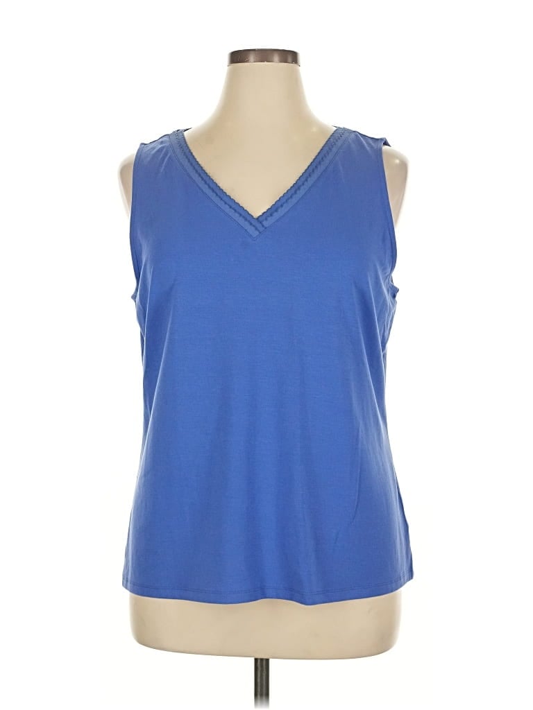 Talbots Tank Top Blue Open Neckline Tops