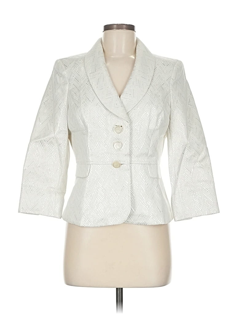 Pre-owned Kasper Blazer Jacket In White