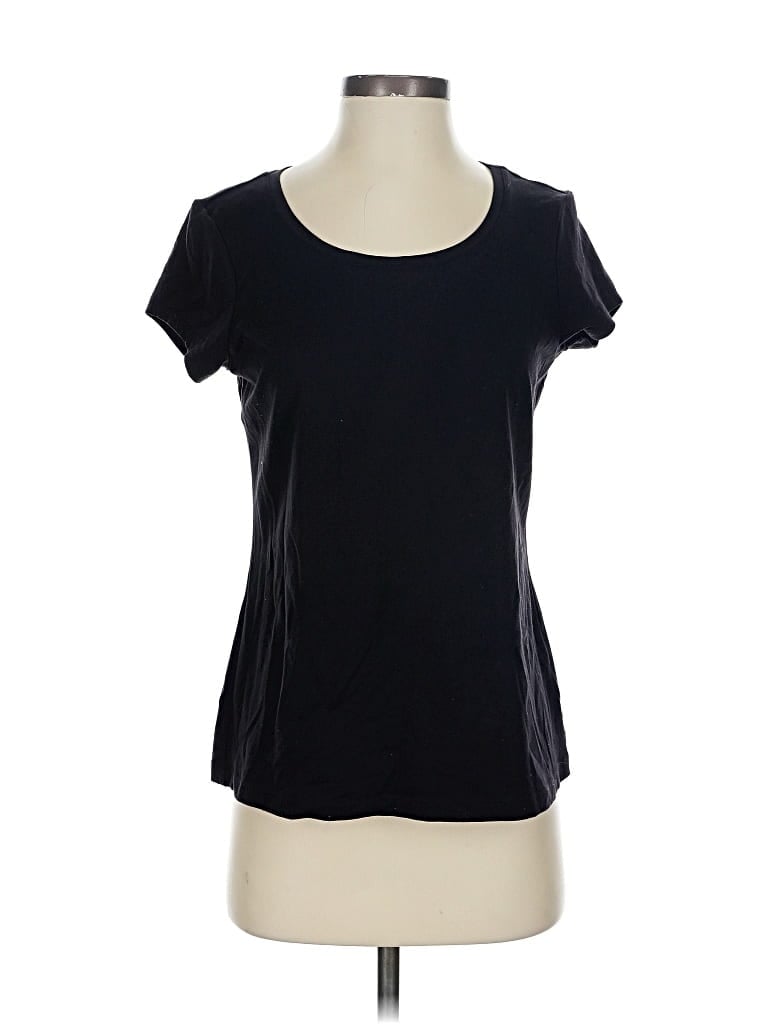 Pre-owned Chico's Short Sleeve T-shirt In Black