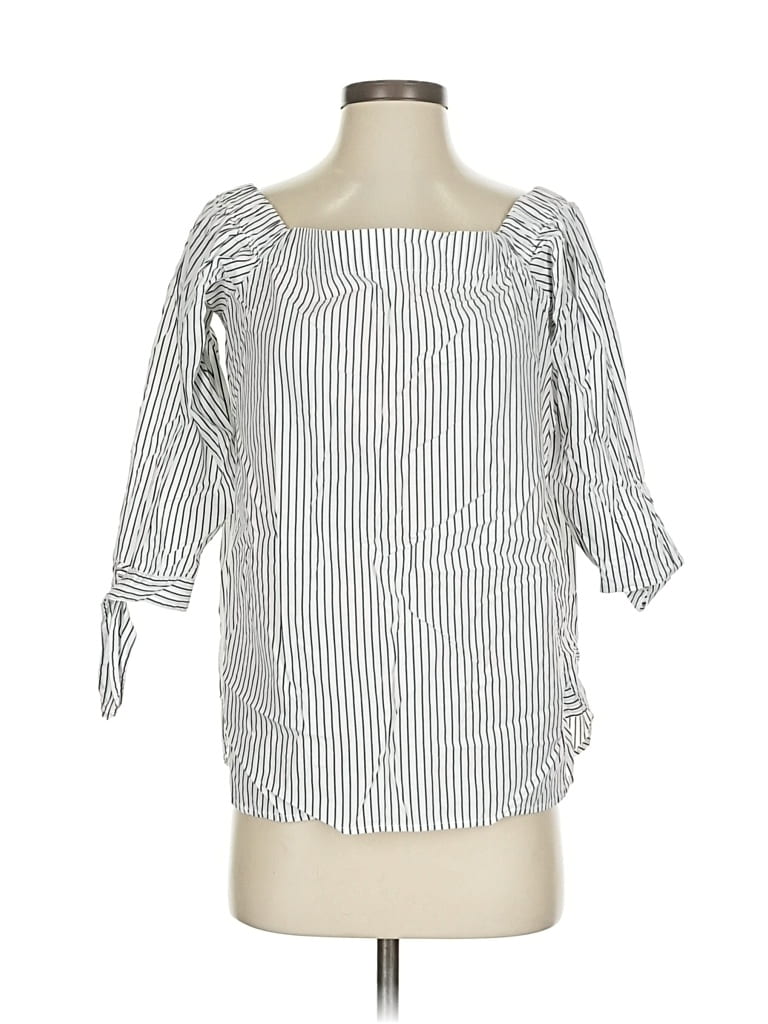 Pre-owned Banana Republic 3/4 Sleeve Blouse In White