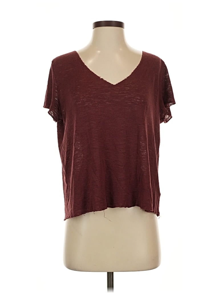 Pre-owned Project Social T Short Sleeve T-shirt In Burgundy