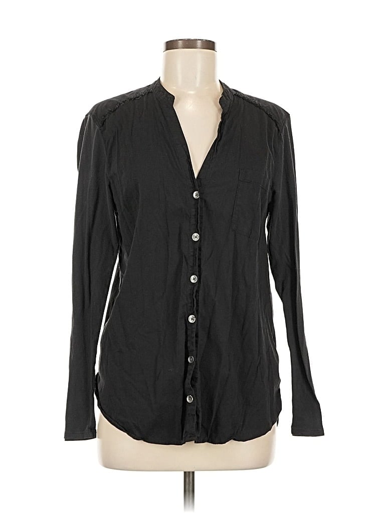 Pre-owned Splendid Long Sleeve Blouse In Black