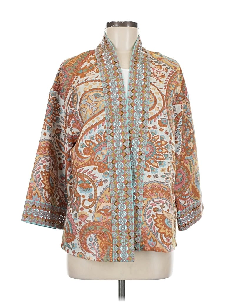 Pre-owned Soft Surroundings 3/4 Sleeve Blouse In Brown