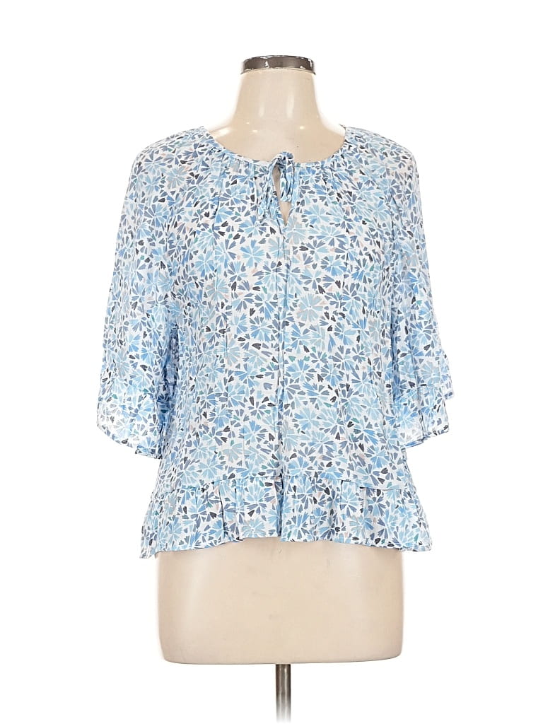 Pre-owned Nanette Lepore 3/4 Sleeve Blouse In Blue