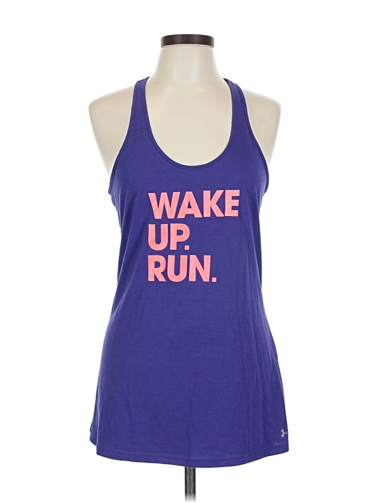 Pre-owned Under Armour Tank Top Purple Halter Neckline Tops