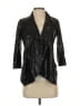 Costa Blanca 100% Polyester Metallic Black Blazer Size 2 - photo 1