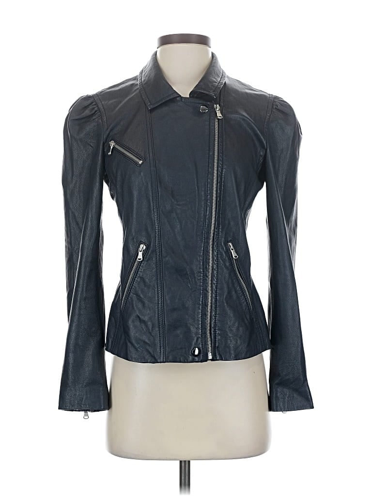 Pre-owned Rebecca Taylor Leather Jacket In Blue
