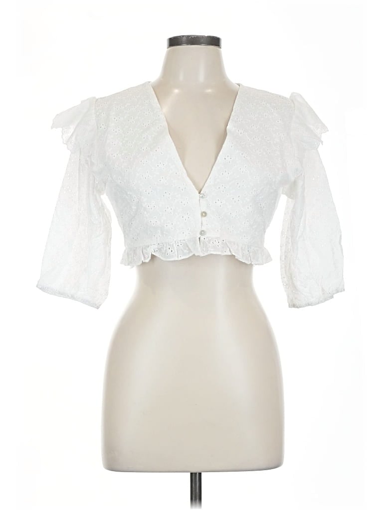 Storia 3/4 Sleeve Blouse In White
