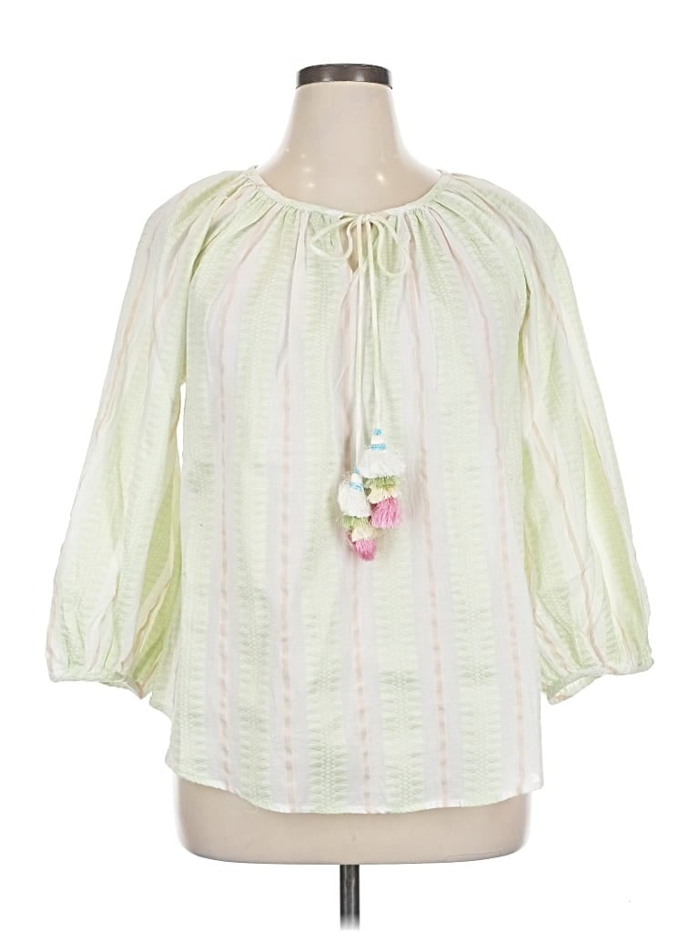 Pre-owned Philosophy Republic Clothing 3/4 Sleeve Blouse In Green