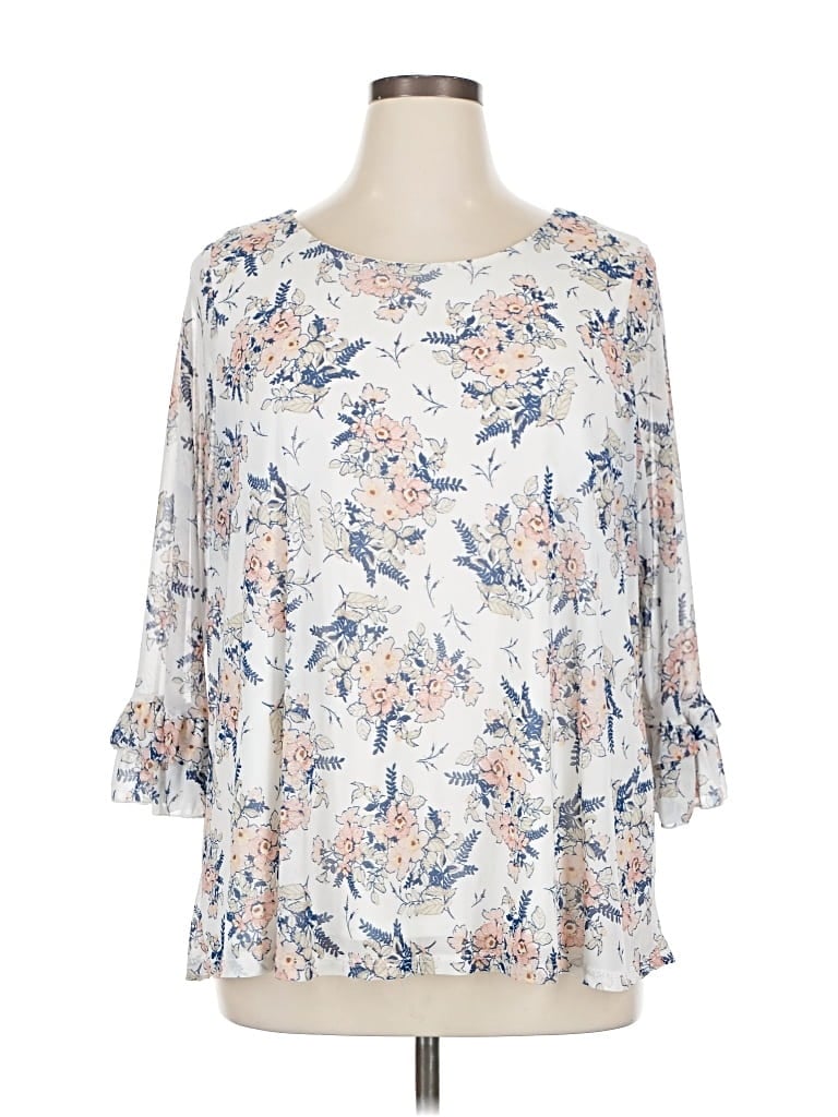 Pre-owned Papermoon 3/4 Sleeve Blouse In White