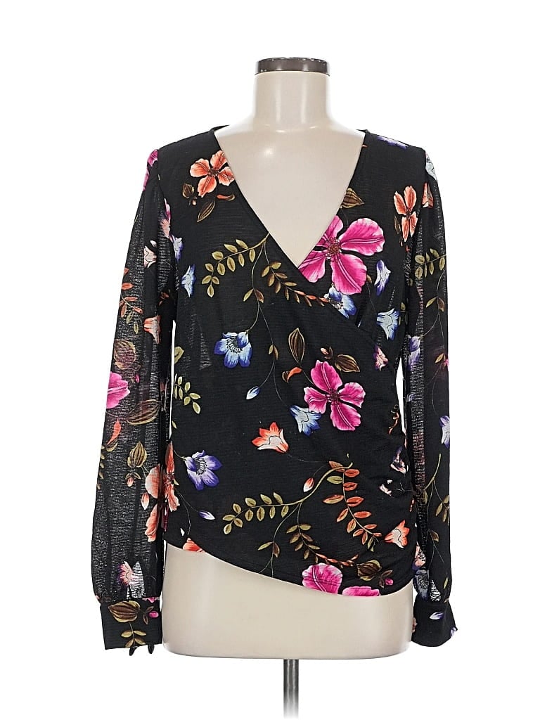 Pre-owned Express Long Sleeve Blouse In Black