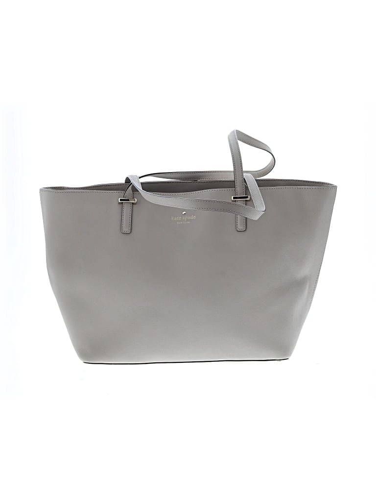 Pre-owned Kate Spade New York Leather Tote Bag In Gray