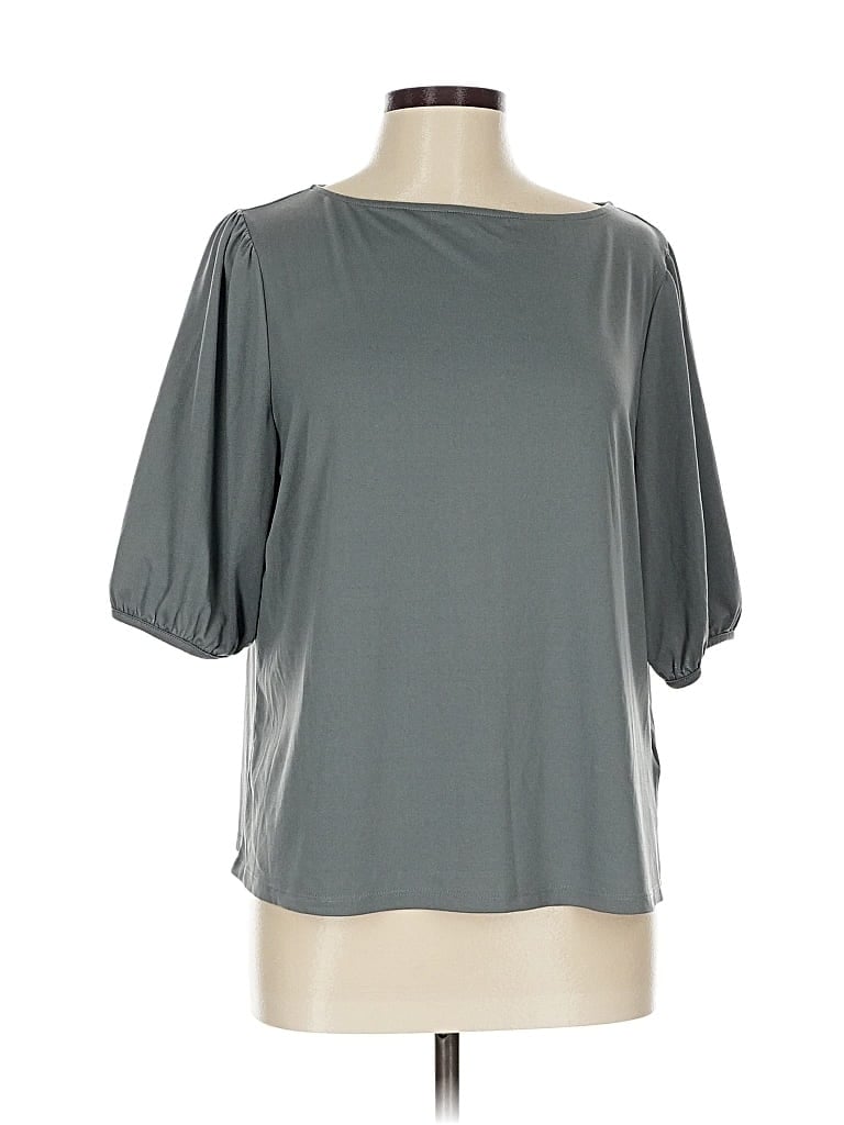 Pre-owned H&m Short Sleeve Blouse In Gray