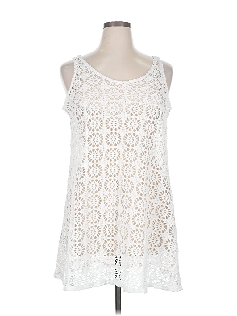 Pre-owned J Valdi Tank Top White Halter Neckline Tops