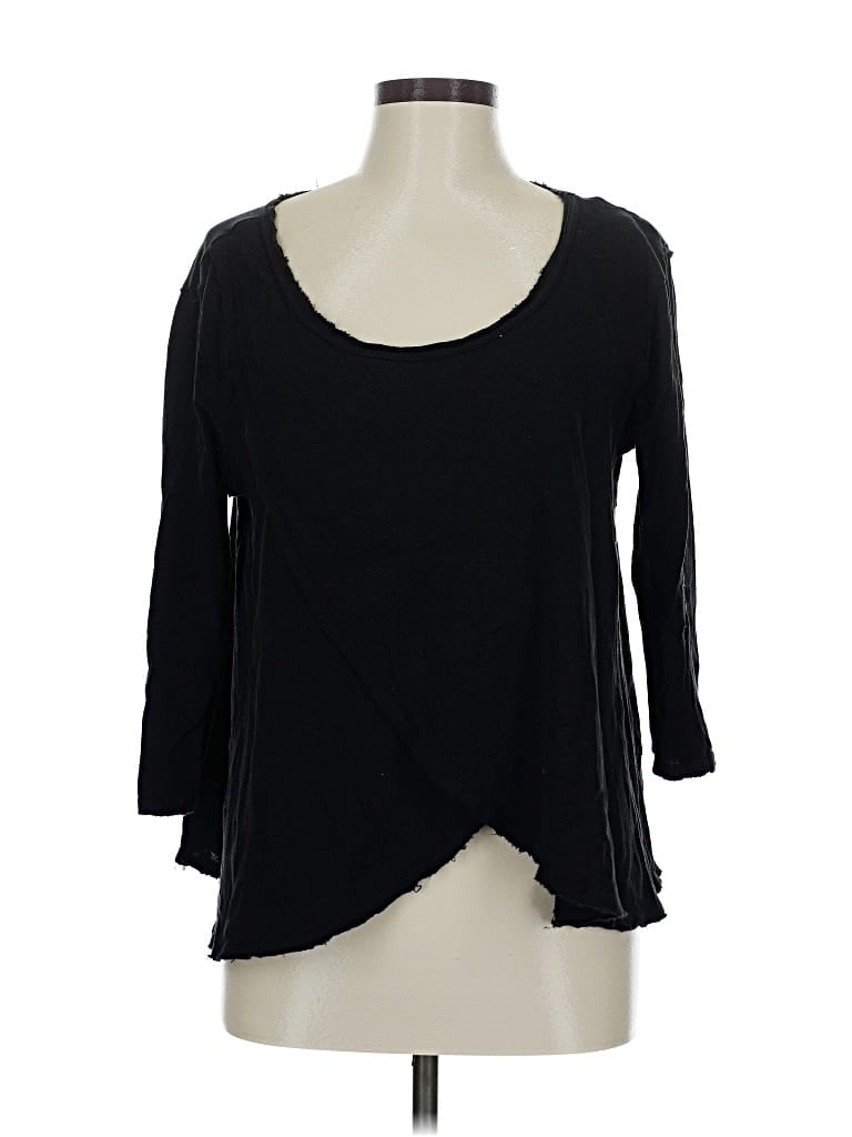 Pre-owned We The Free 3/4 Sleeve Top Black Scoop Neck Tops