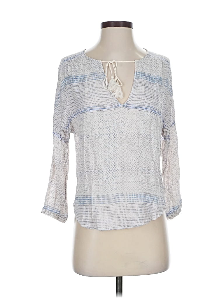 Pre-owned Rails 3/4 Sleeve Blouse In Silver