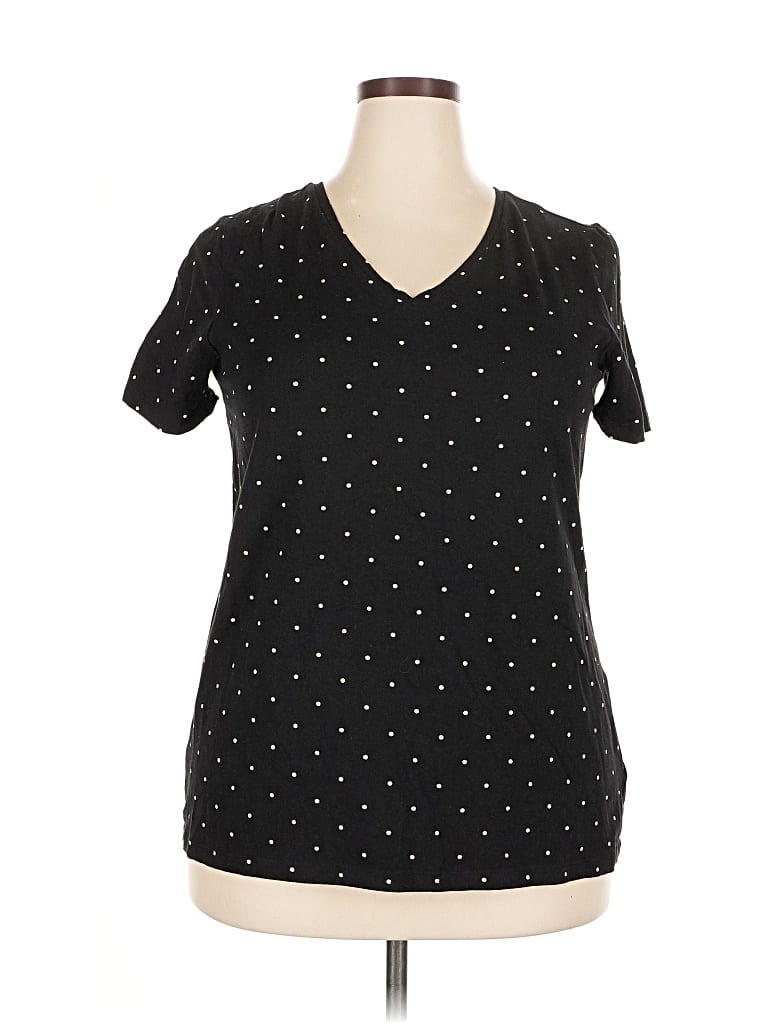 Pre-owned Jones New York Signature Short Sleeve T-shirt In Black