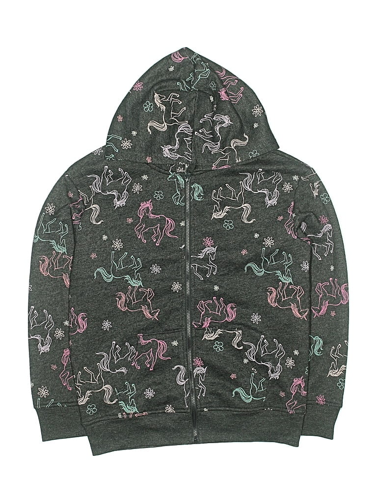 Pre-owned Jumping Beans Kids' Zip Up Hoodie In Green