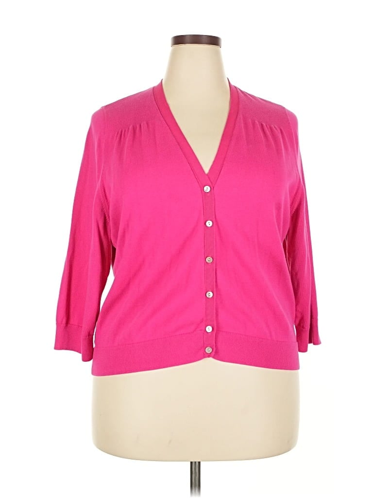 Pre-owned Lands' End Cardigan Sweater In Pink