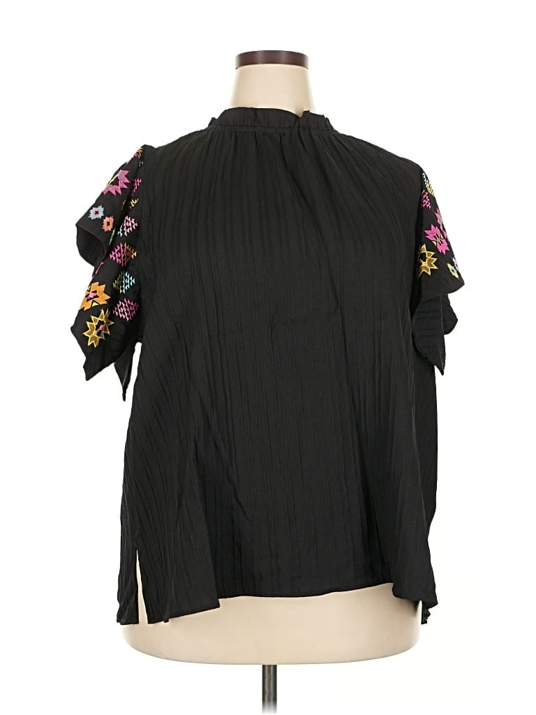 Pre-owned Oddi Short Sleeve Blouse In Black