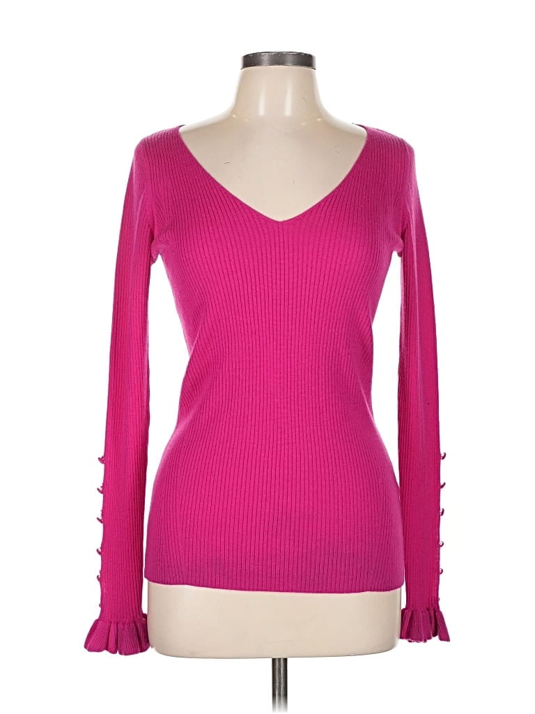 Pre-owned Tanya Taylor Wool Pullover Sweater In Pink