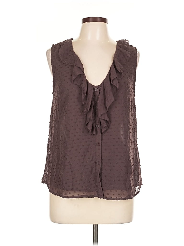 Pre-owned Wishlist Apparel Sleeveless Blouse In Brown