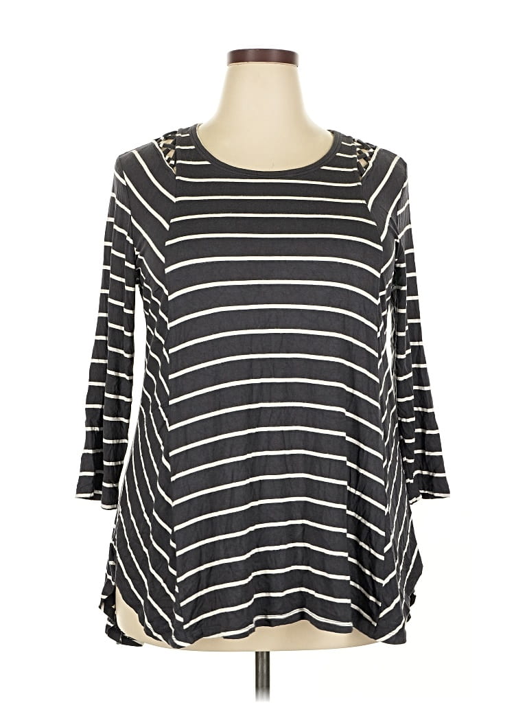 Pre-owned 24/7 Maurices 3/4 Sleeve T-shirt In Black