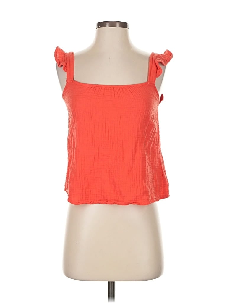 Pre-owned Bb Dakota By Steve Madden Tank Top Orange Strapless Neckline Tops