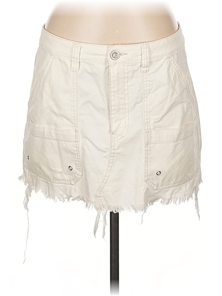 Pre-owned Free People Denim Skirt In White