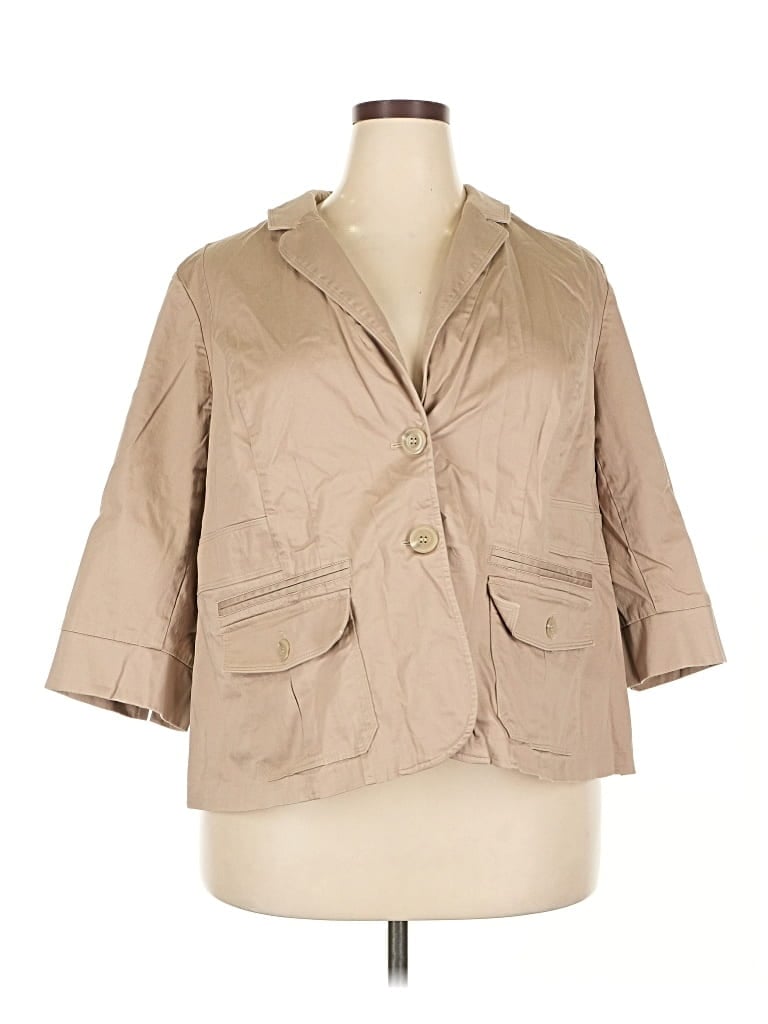 Pre-owned Lane Bryant Blazer Jacket In Brown