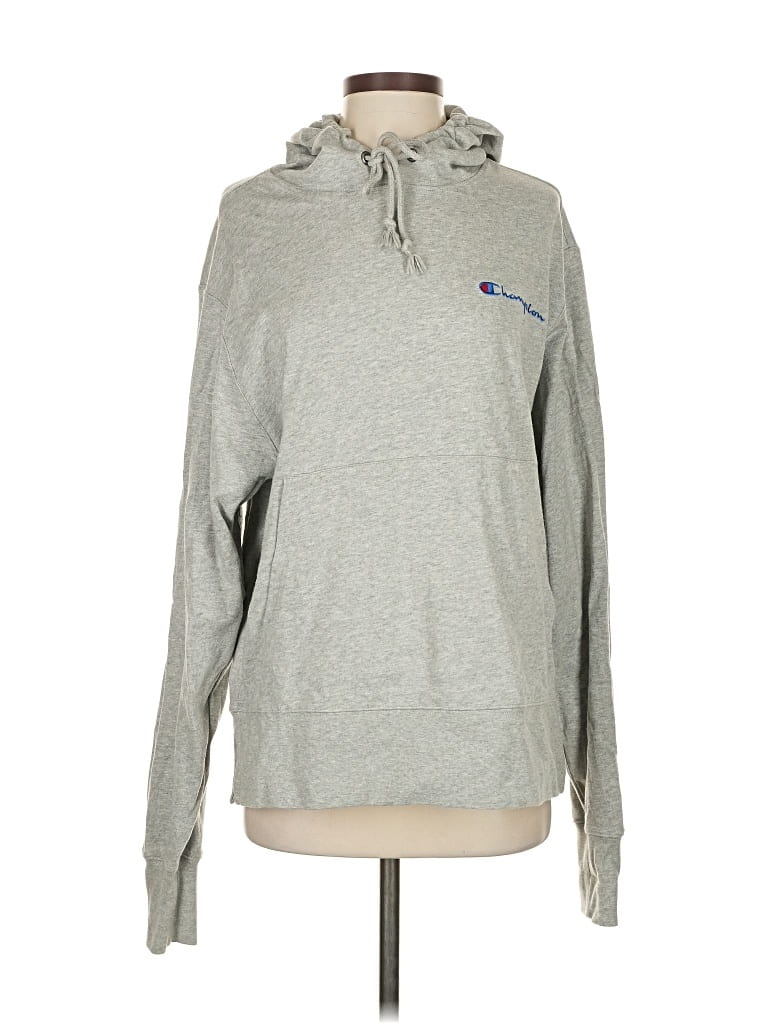 Pre-owned Champion Pullover Hoodie In Gray