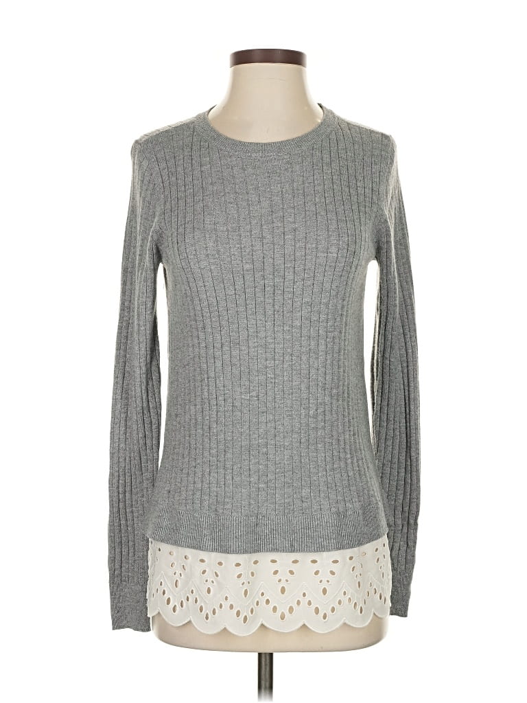 Pre-owned Ann Taylor Loft Pullover Sweater In Gray