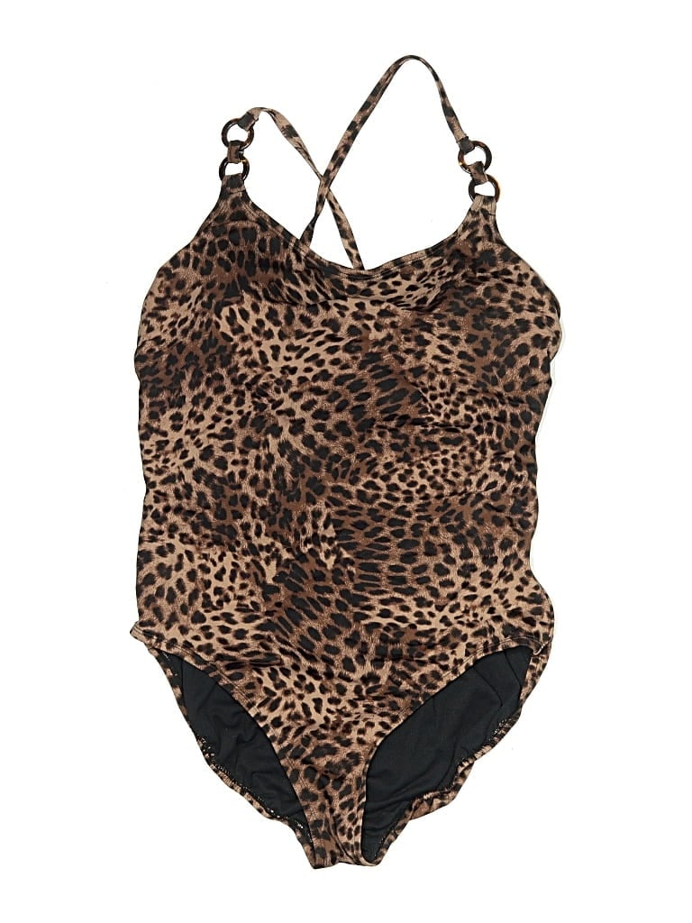 Pre-owned Time And Tru One Piece Swimsuit In Brown