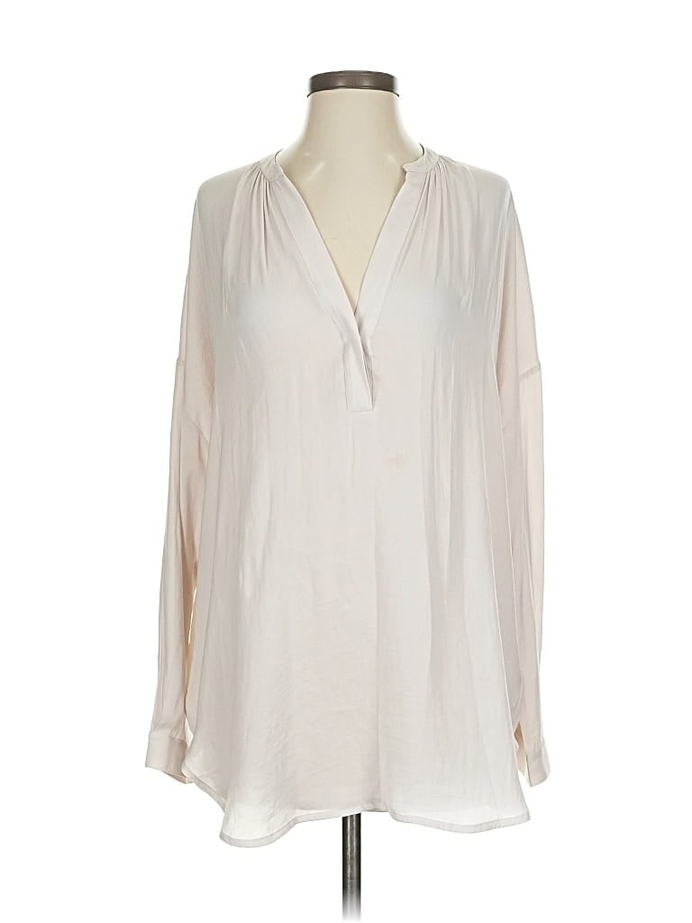 Pre-owned Vince Long Sleeve Blouse In White